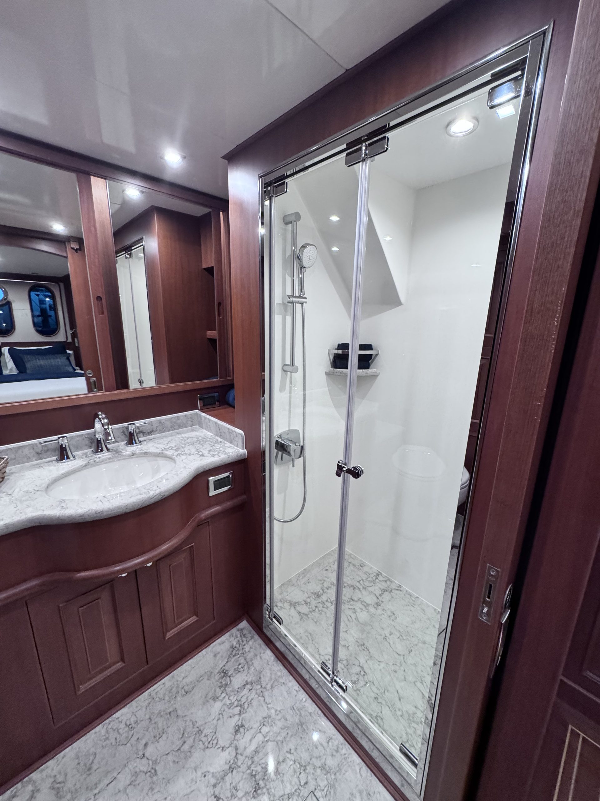 Walk-in shower in master primary head bathroom on Northwest 55.