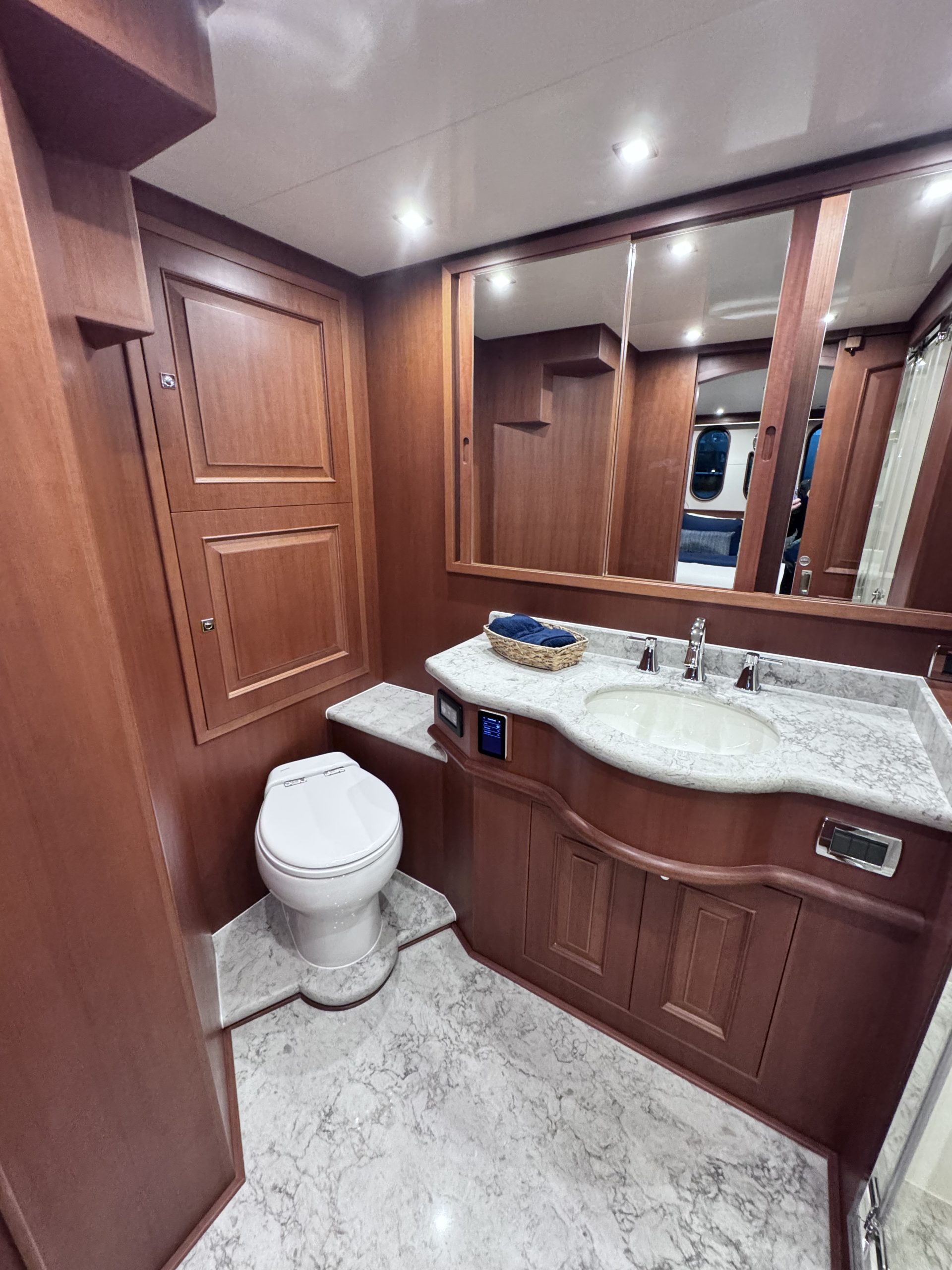 Master Primary Head Bathroom on Northwest 55 with vanity and toilet.